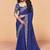 Navy blue satin with sequince heavy embroidery work designer saree
