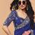 Navy blue satin with sequince heavy embroidery work designer saree