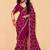 Magenta frandy fabric with sequince heavy embroidery work designer saree