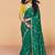Green satin silk with sequince heavy embroidery work designer saree
