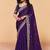 Dark purple organza crush with sequince heavy embroidery work designer saree