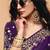 Dark purple organza crush with sequince heavy embroidery work designer saree