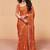 Orange organza satin with sequince heavy embroidery work designer saree