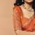 Orange organza satin with sequince heavy embroidery work designer saree