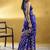 Navy blue  purple pure satin handloom weaving festival wear saree