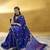 Navy blue  purple pure satin handloom weaving festival wear saree