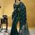 Rama green pure satin handloom weaving festival wear saree