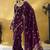 Wine  purple pure satin handloom weaving festival wear saree