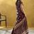 Dark maroon pure satin handloom weaving festival wear saree