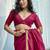 Ruby red munga silk blend handloom saree & contrast weaving border with tissue pallu