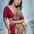 Ruby red munga silk blend handloom saree & contrast weaving border with tissue pallu
