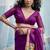 Magenta munga silk blend handloom saree & contrast weaving border with tissue pallu