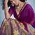 Magenta munga silk blend handloom saree & contrast weaving border with tissue pallu