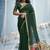 Rama green munga silk blend handloom saree & contrast weaving border with tissue pallu