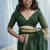 Rama green munga silk blend handloom saree & contrast weaving border with tissue pallu