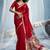 Red munga silk blend handloom saree & contrast weaving border with tissue pallu