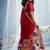 Red munga silk blend handloom saree & contrast weaving border with tissue pallu