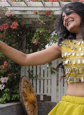 Parrot green Navratri special Roman SilkBlend Gota Work Lehenga Choli Set 2