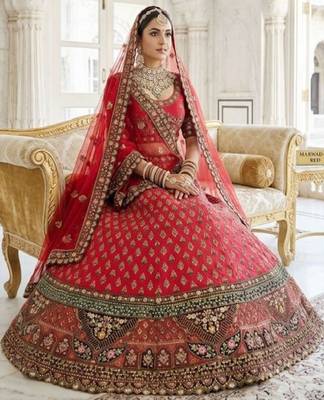 Embellished Semi-Stitched Lehenga & Unstitched Blouse With Dupatta 1