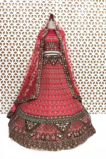 Embellished Semi-Stitched Lehenga & Unstitched Blouse With Dupatta