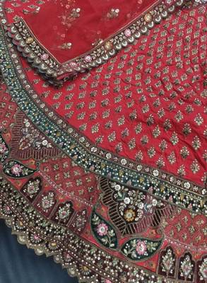 Embellished Semi-Stitched Lehenga & Unstitched Blouse With Dupatta 4