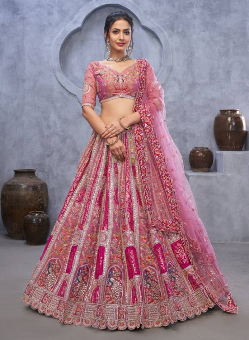 Embellished Sequinned Semi-Stitched Lehenga & Unstitched Blouse With Dupatta
