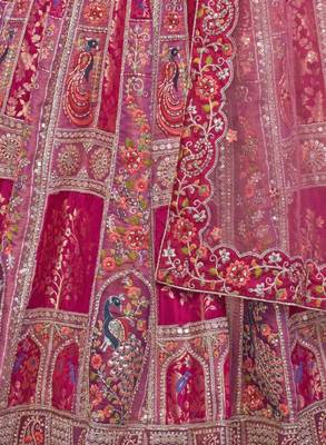 Embellished Sequinned Semi-Stitched Lehenga & Unstitched Blouse With Dupatta 3