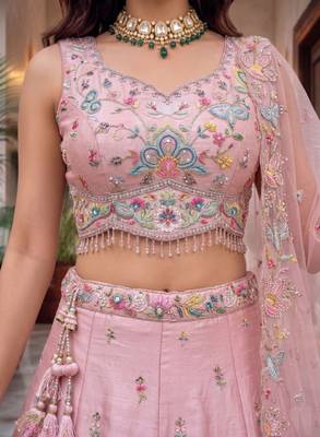 Embroidered Sequinned Ready to Wear Lehenga & Blouse With Dupatta 3