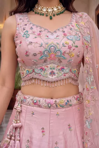 Embroidered Sequinned Ready to Wear Lehenga & Blouse With Dupatta