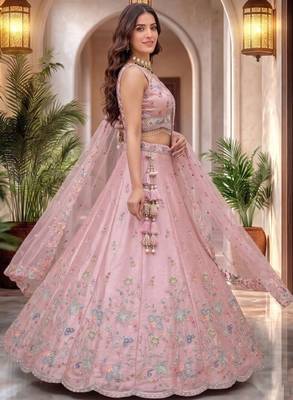 Embroidered Sequinned Ready to Wear Lehenga & Blouse With Dupatta 1