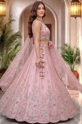 Embroidered Sequinned Ready to Wear Lehenga & Blouse With Dupatta