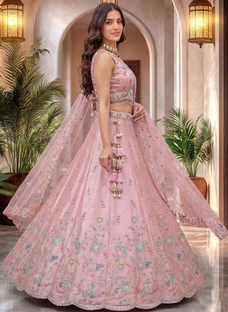 Embroidered Sequinned Ready to Wear Lehenga & Blouse With Dupatta