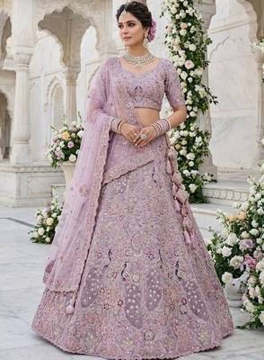 Embellished Sequinned Semi-Stitched Lehenga & Unstitched Blouse With Dupatta 1