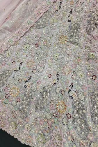 Embellished Sequinned Semi-Stitched Lehenga & Unstitched Blouse With Dupatta