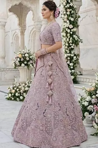 Embellished Sequinned Semi-Stitched Lehenga & Unstitched Blouse With Dupatta