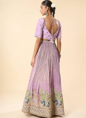 Embroidered Thread Work Ready to Wear Lehenga & Blouse With Dupatta 3