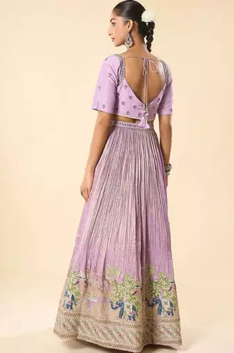 Embroidered Thread Work Ready to Wear Lehenga & Blouse With Dupatta