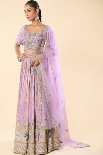 Embroidered Thread Work Ready to Wear Lehenga & Blouse With Dupatta