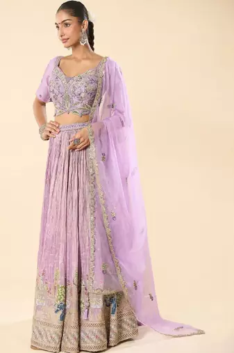 Embroidered Thread Work Ready to Wear Lehenga & Blouse With Dupatta