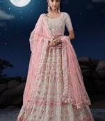 Embroidered Sequinned Semi-Stitched Lehenga & Unstitched Blouse With Dupatta
