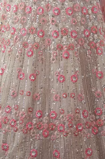 Embroidered Sequinned Semi-Stitched Lehenga & Unstitched Blouse With Dupatta