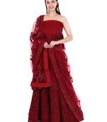 Embellished Sequinned Semi-Stitched Lehenga & Blouse With Dupatta