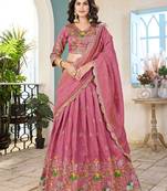Embroidered Sequinned Semi-Stitched Lehenga & Unstitched Blouse With Dupatta