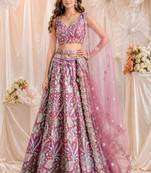 Embroidered Sequinned Semi-Stitched Lehenga & Unstitched Blouse With Dupatta
