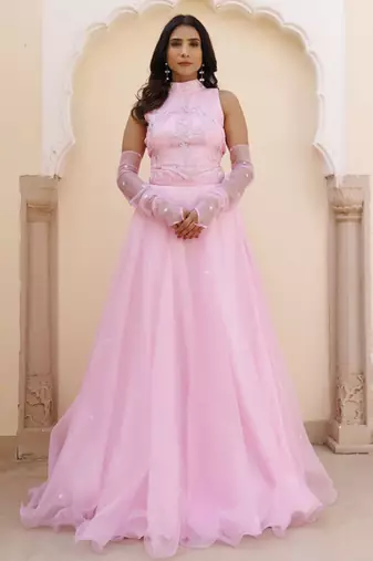 Embroidered Organza Ready to Wear Lehenga & Blouse With Dupatta