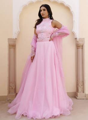 Embroidered Organza Ready to Wear Lehenga & Blouse With Dupatta 3