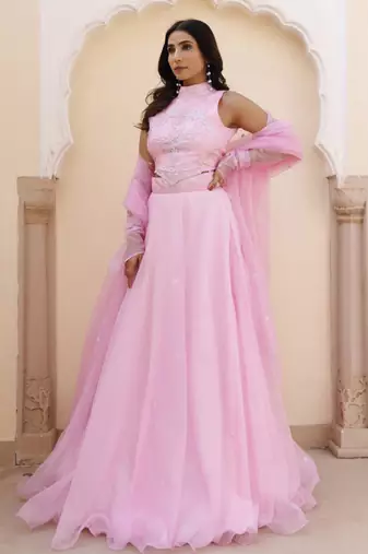 Embroidered Organza Ready to Wear Lehenga & Blouse With Dupatta