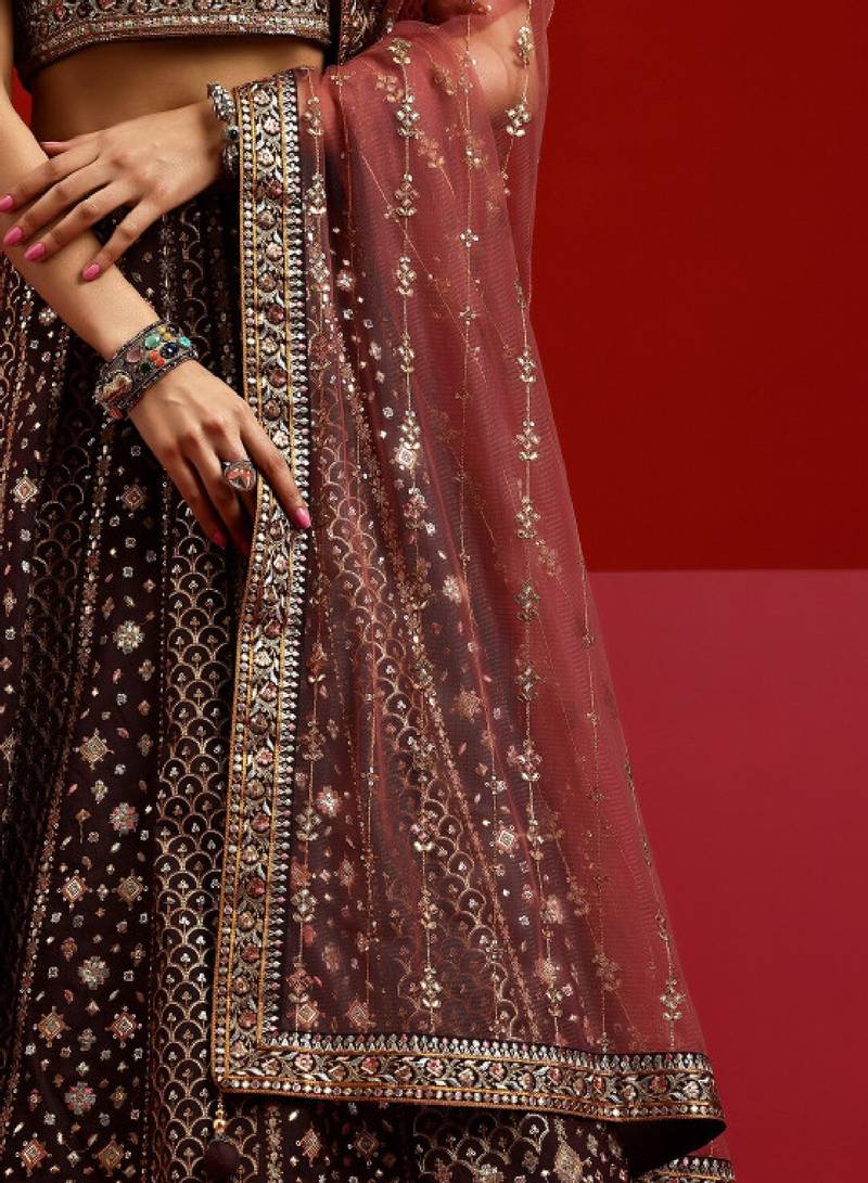 Ethnic Motif Embroidered Ready to Wear Lehenga & Padded Blouse With Dupatta