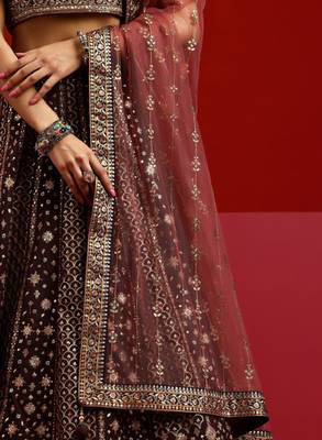 Ethnic Motif Embroidered Ready to Wear Lehenga & Padded Blouse With Dupatta 2