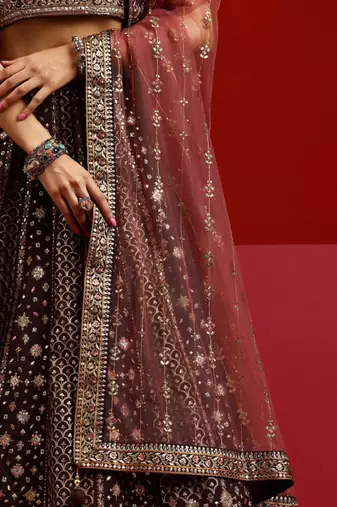 Ethnic Motif Embroidered Ready to Wear Lehenga & Padded Blouse With Dupatta
